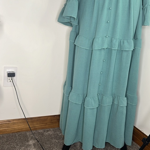 Boho Amegoya Tiered Dress v-neck long sleeve Size S - Picture 6 of 14